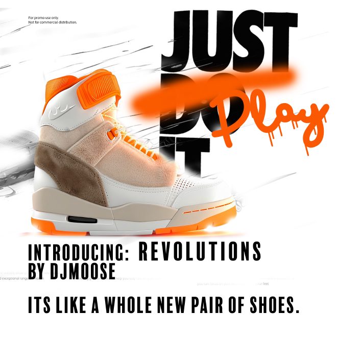 Revolutions sneaker-ad artwork, square crop